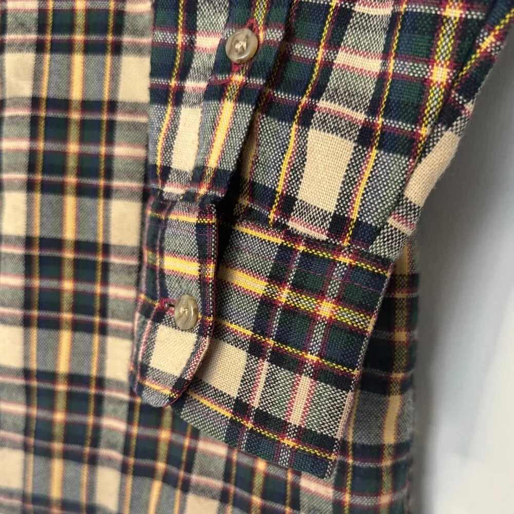 Vintage 1980s Arrow Chore Coat | Earthy Plaid Quilted Lining Shacket Men S - Picture 5 of 8